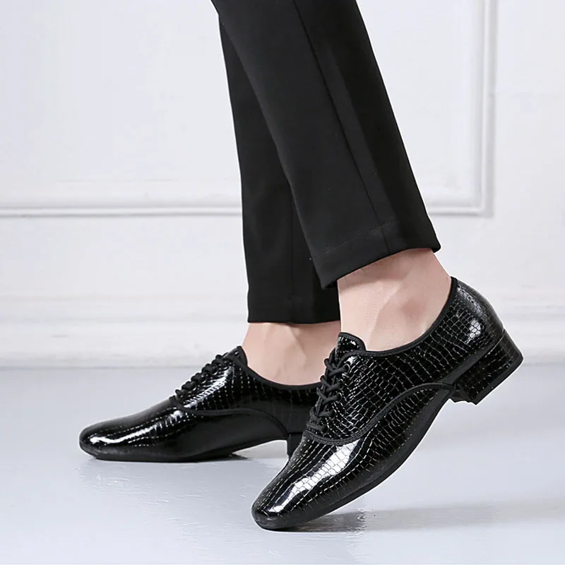 White Stone Pattern New Dance Shoes Square Dance Shoes Soft Sole Social Dance Shoes Leather Latin Dance Sneakers 5