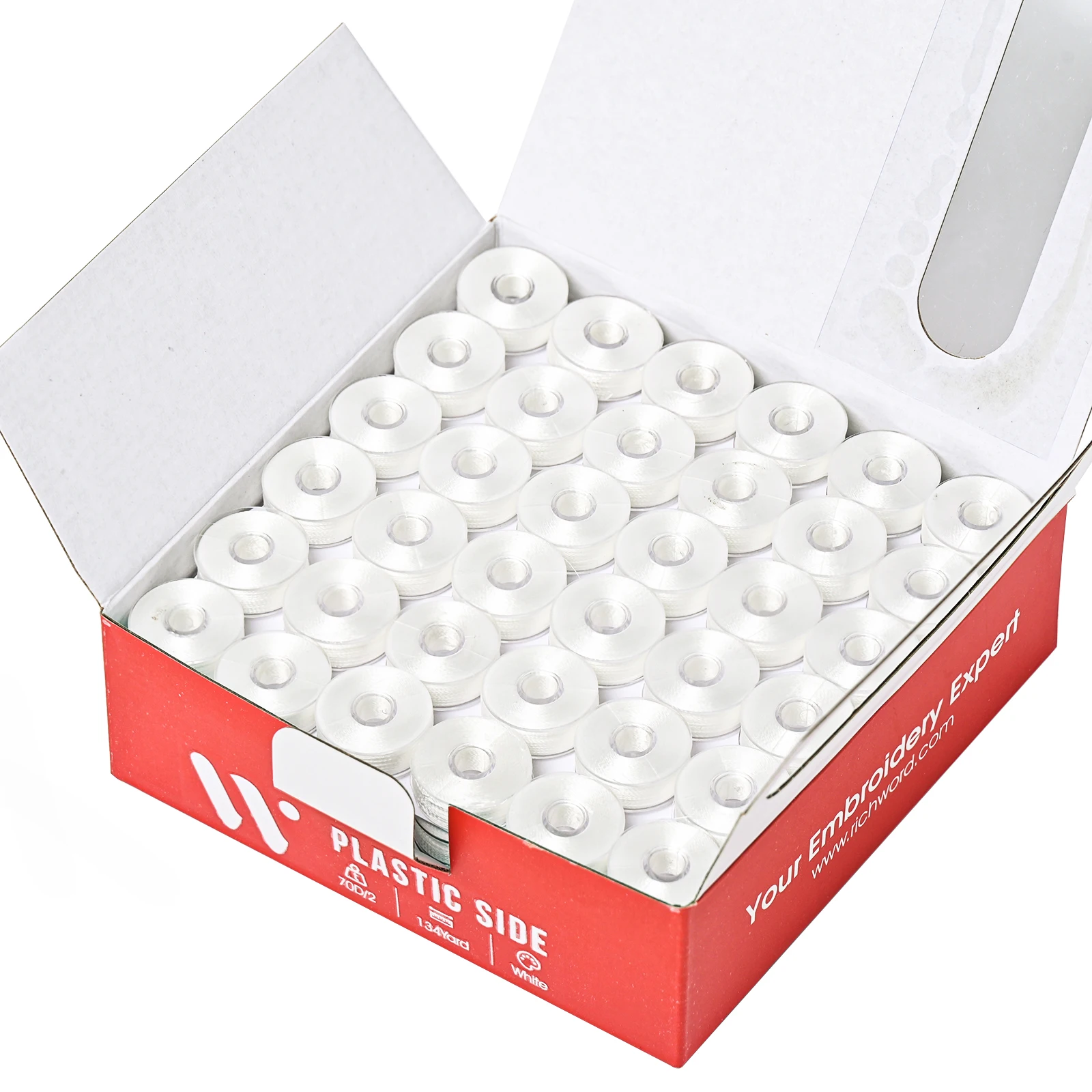 RICHWORD Selected 144Pcs Prewound Bobbins  L Size 70D/2 and 75D/2(60WT) for Sewing and Embroidery Machine Bobbins Threads