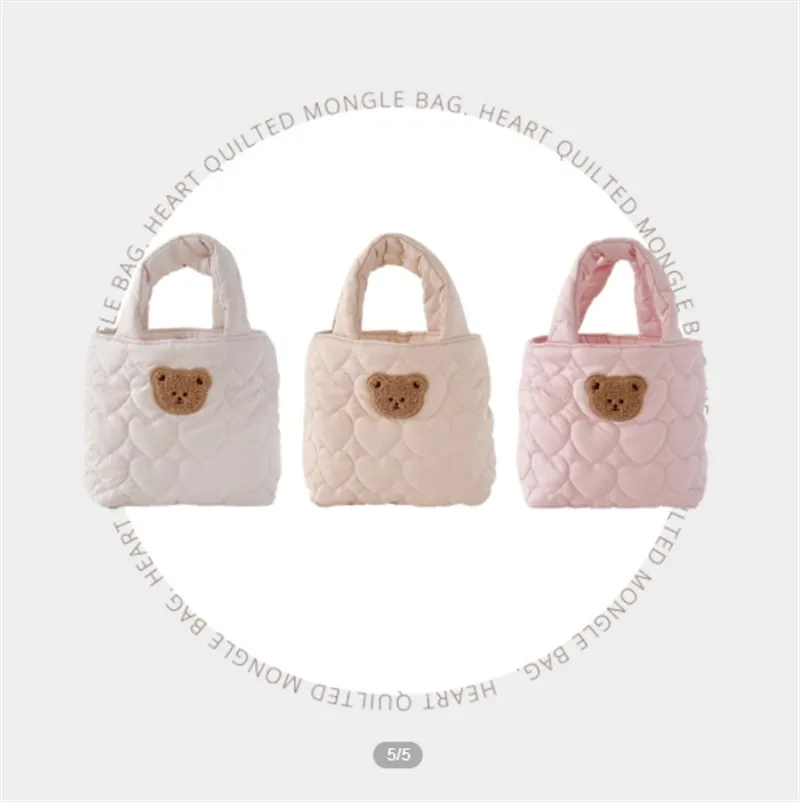 

Lovely Newborn Diaper Baby Bag Korean Fashion Cartoon Bear Diaper Handbag for Women Baby Item Storage Bag Cute BabyOrganizer
