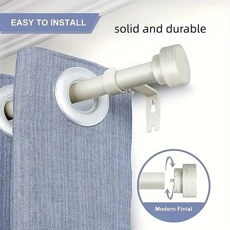 Contemporary Style Heavy-Duty Metal Spring Tension Rod, Easy Install Curtain Rod for Windows, Durable and Sturdy, 1pc