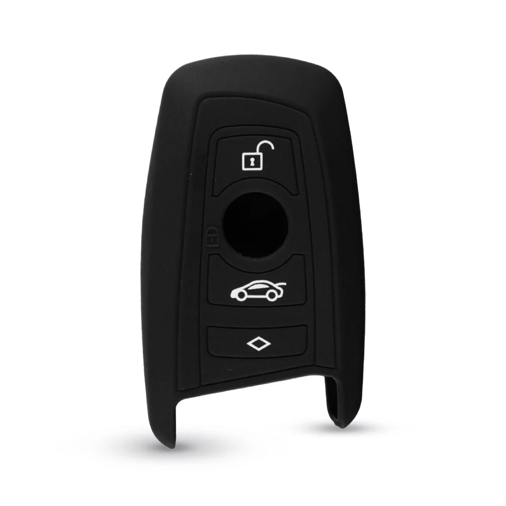 Carbon Fiber Silicone Car Key Case Fob Cover