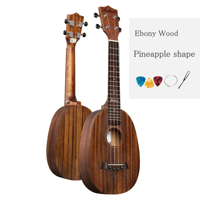 

Ukulele Ebony Wood 23 Inch Concert Pineapple Shape Mini Guitar Electric Acoustic 4 Strings Ukelele Guitarra Ukelele