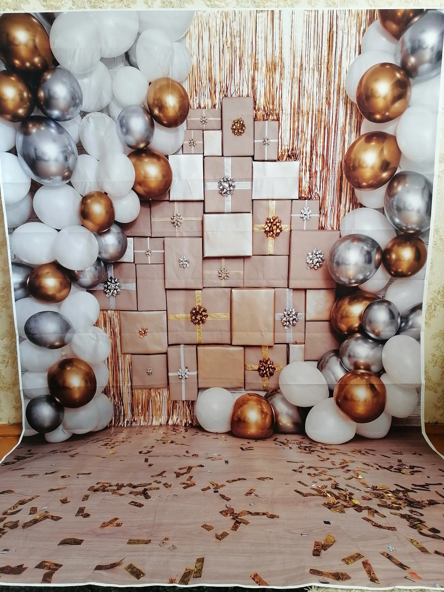 Baby Birthday Party Balloons Photography Backdrop Floor Children Portrait Photographic Decor Background Photo Studio Custom photo backdrop