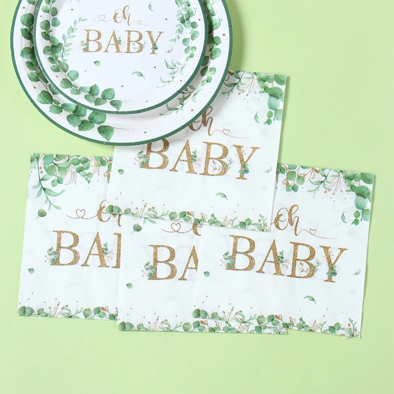 Babyparty-Dekorationen, neutrale Babyparty, Einweggeschirr, Pappteller, Servietten, Tassen, Geschlecht offenbaren, Dekorationen für Jungen oder Mädchen – Detail 24