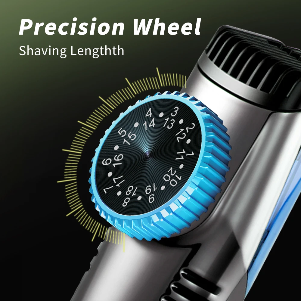 WAIKIL Men's Electric Hair Clipper Vacuum Hair Clipper Cheek and Beard Trimmer USB Charging Cordless Digital Vacuum Hair Clipper 3