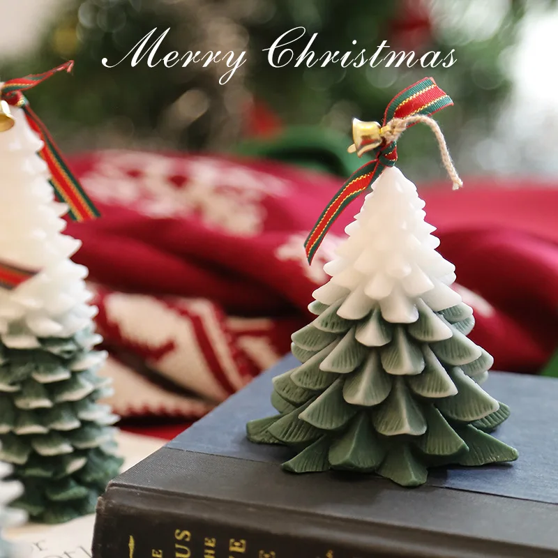 

Christmas Tree Silicone Candle Molds DIY Handmade Gypsum Soap Resin Candle Making Christmas Decorations Home Decor Crafts