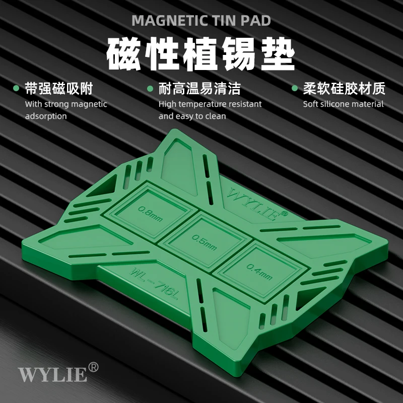 WLYLE WL-716L 마그네틱 주석 패드, 강력한 자기 흡착, 나사 보관 슬롯, 고온 내성, 휴대폰 수리 도구