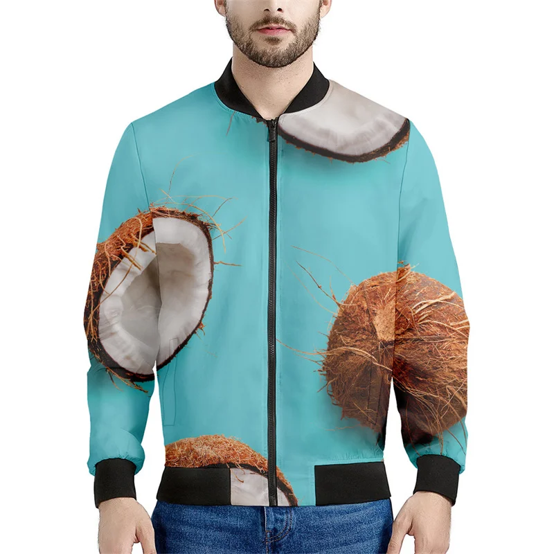 thumbnail image 1 of Chaquetas con estampado 3D de coco para hombres y niños, sudadera holgada de primavera y otoño, chaqueta bomber informal de calle con cremallera, abrigo para mujer, 1 of 4