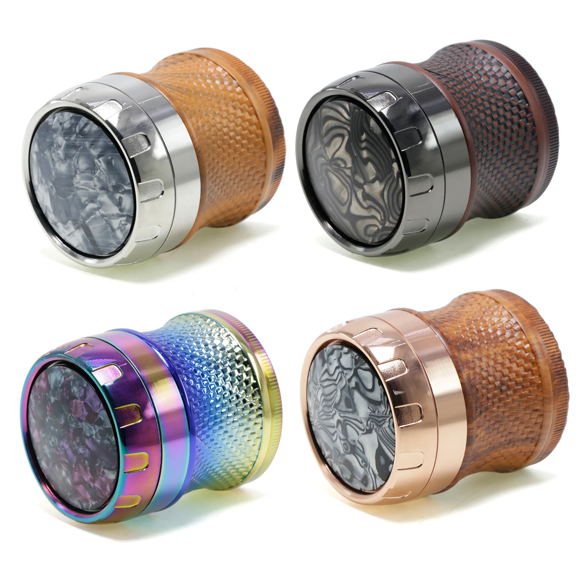 

Herb Grinder 4 Layer Mesh Drum Style Zinc Alloy 63mm Diameter Mills Tobacco Grinders for Smoking Crucher Hierba