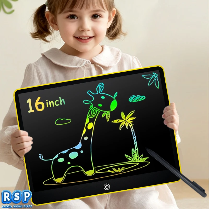 Tablette graphique LCD 10 pouces (25,4 cm) avec écran tactile de 16 pouces (40,6 cm) pour enfants de 3 à 12 ans (filles et garçons). Jouet éducatif idéal pour dessiner et écrire._voghion.com
