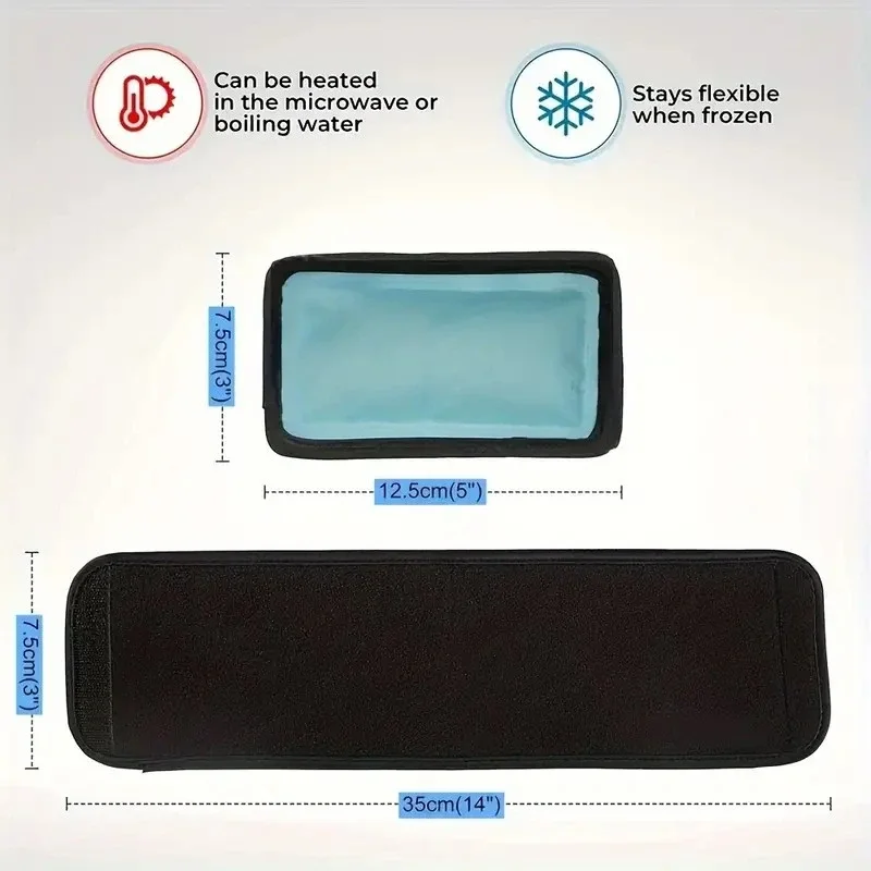 1pc small reusable gel ice pack. For injury and pain relief, hands, arches, wrists, elbows, adjustable and flexible