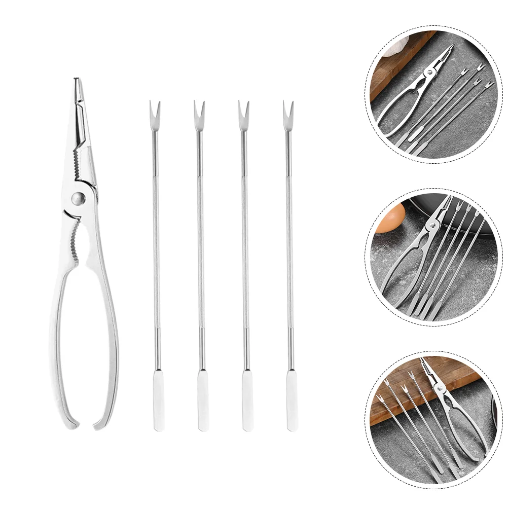 

Crab Eating Tool Nut Seafood Picks Claws Leg Crackers Tools Stainless Steel For