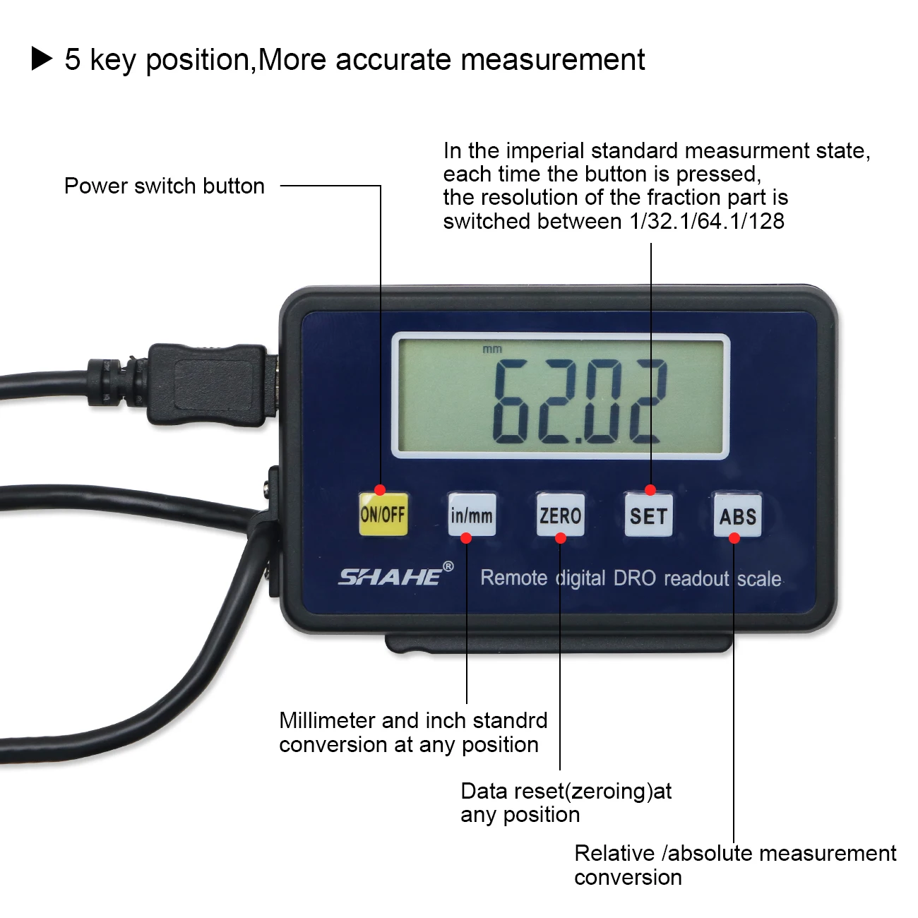 Digital linear scale Shahe 0-150mm/0-200mm/0-300mm 0.01 mm DRO Magnetic Remote Digital Readout Digital Linear Scale External Display