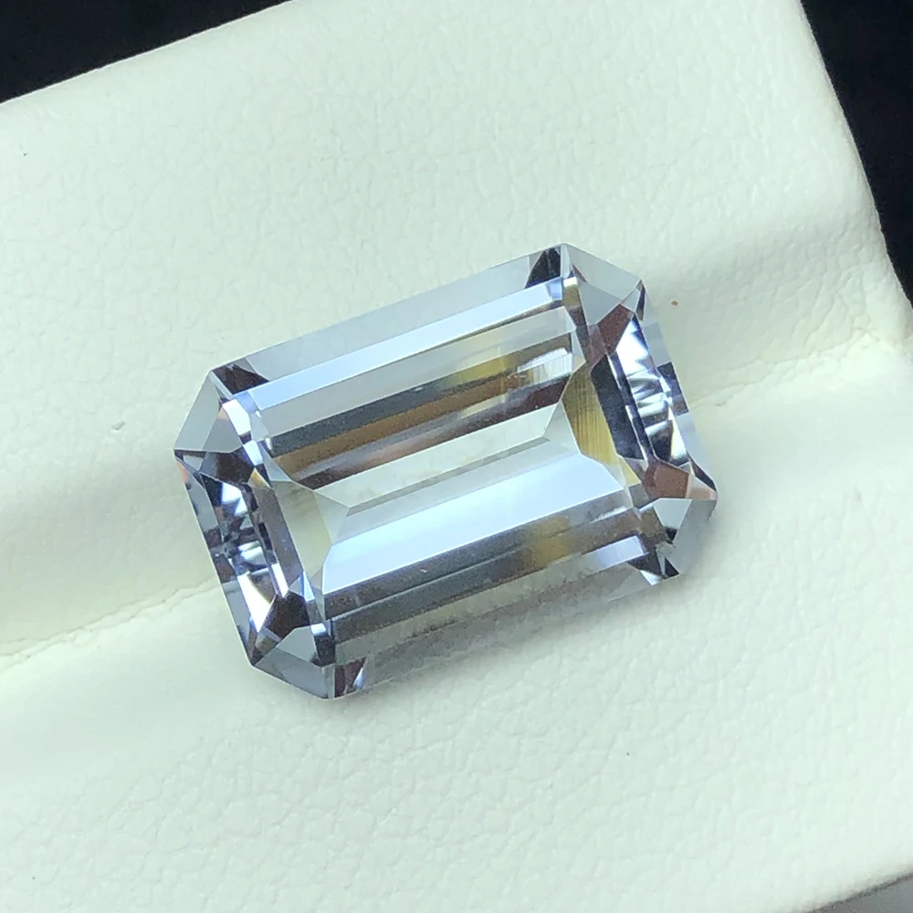 Natural Sea Blue Treasure Bare Stone 7.69ct Small Octagonal Emerald Cut for Ring, Pendant, and Chestpin Setting Worth Collecting