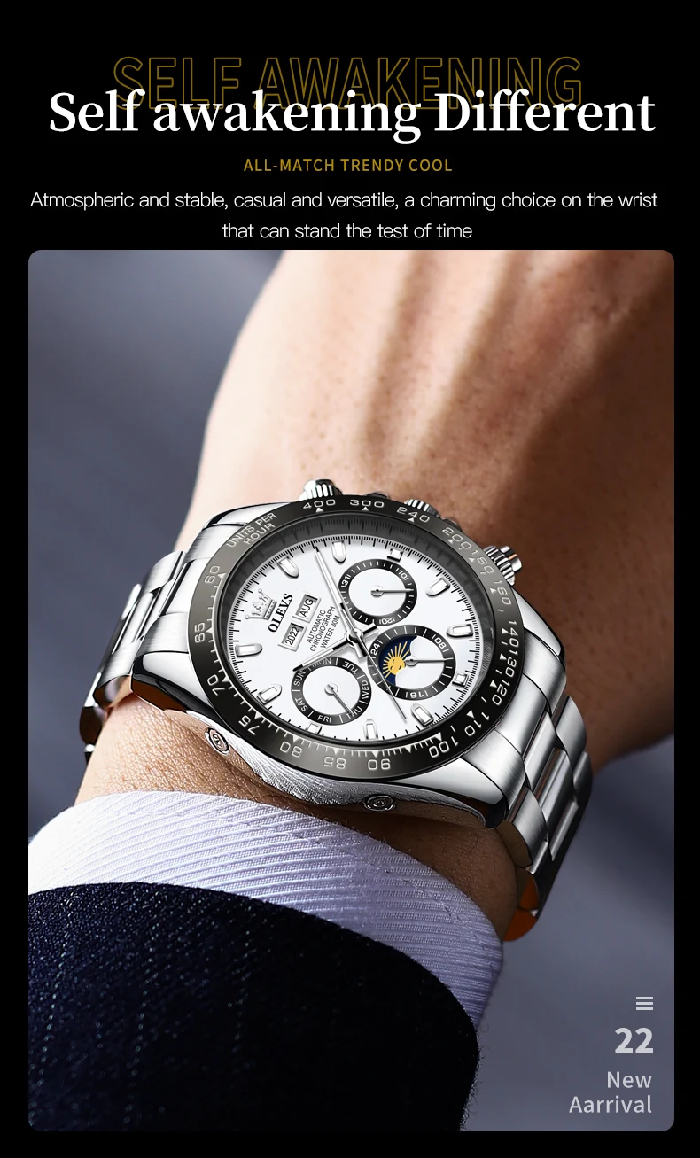 OLEVS 6654 Mechanical Automatic Multifunction Men's Watch description image 4