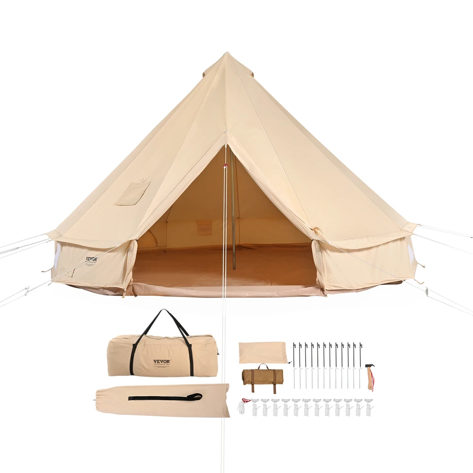 Spacious Breathable Canvas Bell Tent for Camping