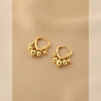 New Stainless Steel Gold Hoop Earrings Women European and American Fashion Tassel Statement Earrings Party Jewelry Accessories