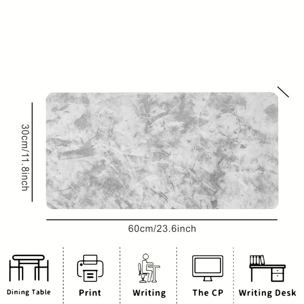 Elegant Grey Desk Mat: Non-Slip Surface for Gaming & Office, Large Minimalist Design