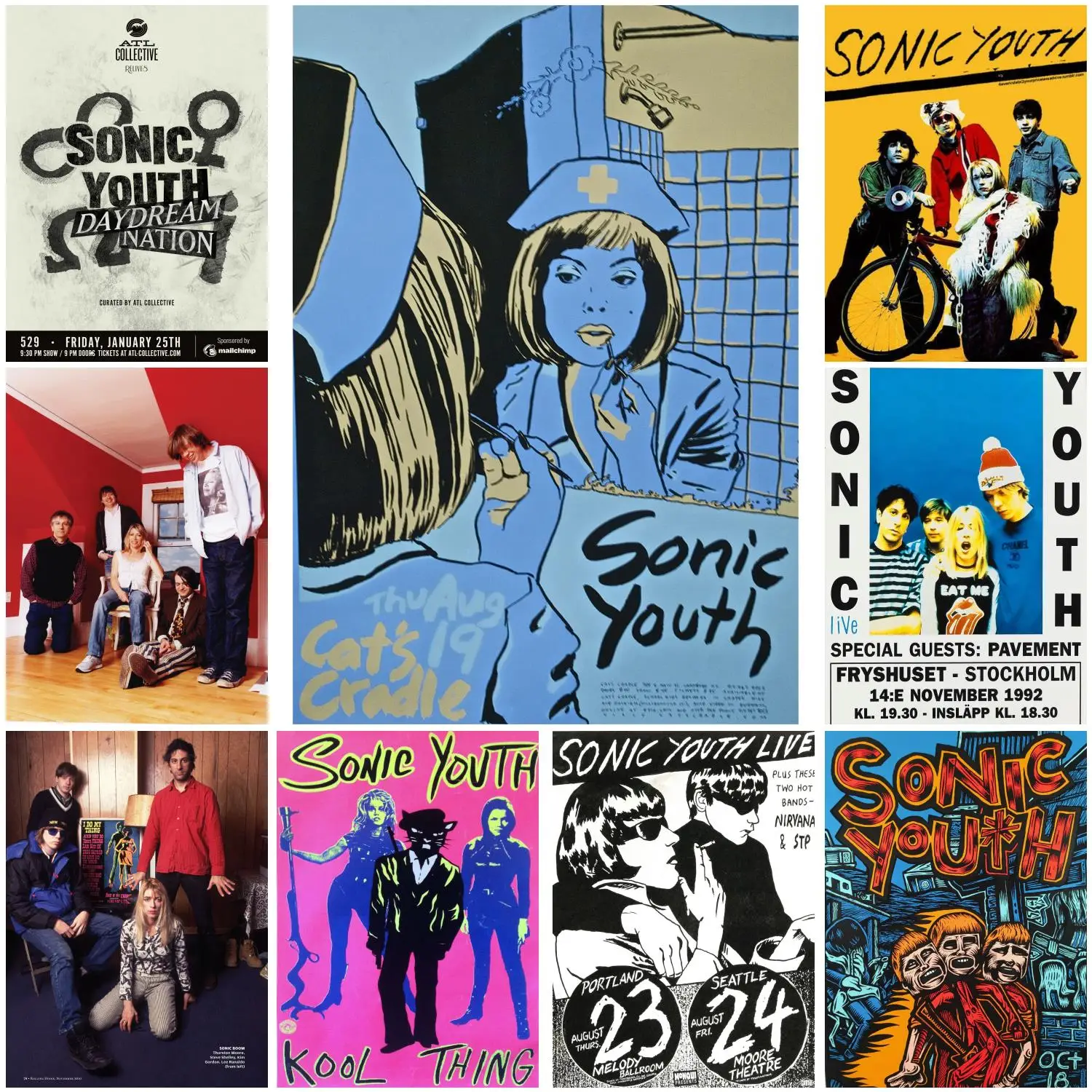 sonic youth Poster Decorative Painting Canvas Poster Gift Wall Art