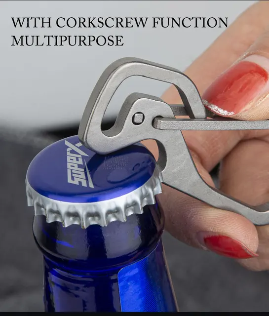 Keychain Clip TI-EDC Titanium Beer Bottle Opener Keychain Pendant