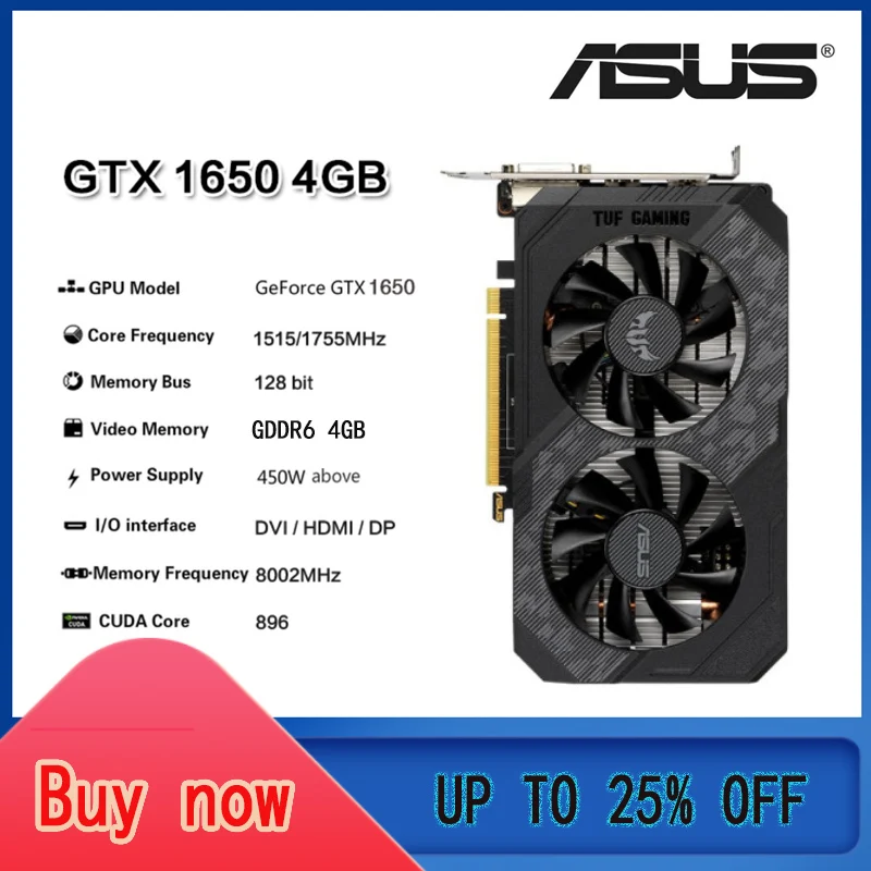 ASUS Raphic Card GTX 950 960 1050 1060 1650 1660 RX 580 2GB 3GB 4GB 6GB 8GB Video Cards GPU AMD Intel Desktop CPU Motherboard best graphics card for gaming pc Graphics Cards