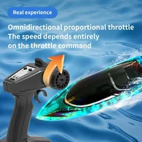 JJRC 2.4G RC Large Speedboat Night Lights Electric Remote Control High-speed Ship Model Waterproof  Kids Toys Water Pool Game 2