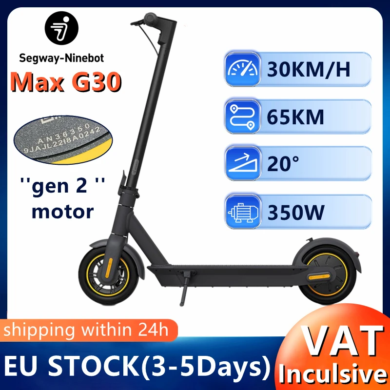 Eu Stock Ninebot Max G30 Scooter Elettrico Aggiornamento Motore 30 Km/H Originale Ninebot Da Segway G30 G30P Kickscooter 65Km Skateboard