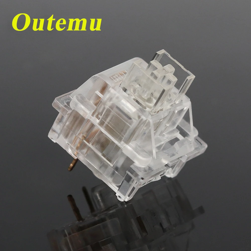 

Прозрачные механические переключатели клавиатуры Outemu, линейные переключатели MX 45/65gf, игровые переключатели 3pin RGB для белого вала