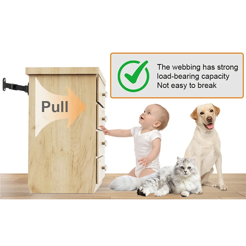 Âncoras para móveis A69 (2 conjuntos), âncora de parede resistente ajustável, correias anti-ponta para terremotos