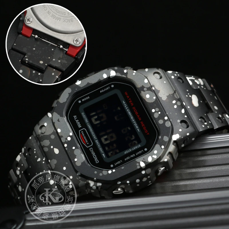 DW5600 GW 5600 Refitted Titanium Aluminum Alloy Watchband Bezel Set For G SHOCK Casio DW 5600