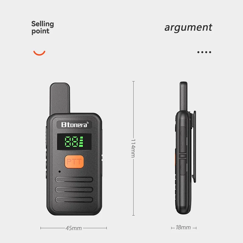 Btonera T1 Mini Walkie Talkie pmr 446 Profesional Walkie Talkies Largo  Alcance mini Radio Wolkie Tokie Walkies de Largo Alcance - AliExpress