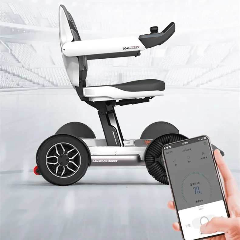 Luxury Bluetooth Remote Control One-Button Folding Elderly Disabled Electric Wheelchair Scooter Extremely Small Turning Radius