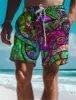 Graffiti Men's Resort 3D Printed Board Shorts Fashion Swim Trunks Elastic Waist Drawstring Hawaiian Style Holiday Beach Shorts 4