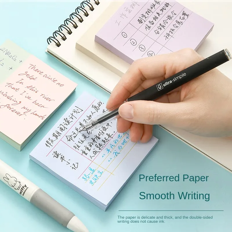 M&G 400 Sheets 5 Colors Sticky Notes 76*76mm Sticky Notes Planner Stickers Macaroon Colors Self-Adhesive Sticky Notes 5pcs/Pack 4