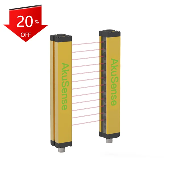 

AkuSense Chniese Factory Price Ultra-thin 30mm Optical Axes 3M Sensing Range Metal Housing Safety Elevator Light Curtain Sensor