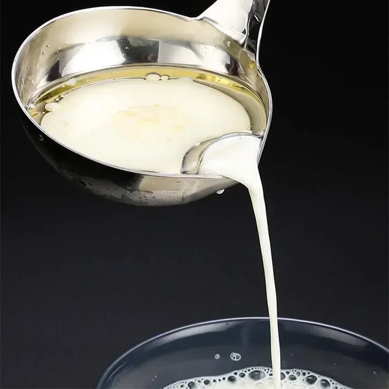 Stainless Steel Colander Spoon Soup Gravy Oil Fat Separator Yogurt Skimmer Kitchen Accessories