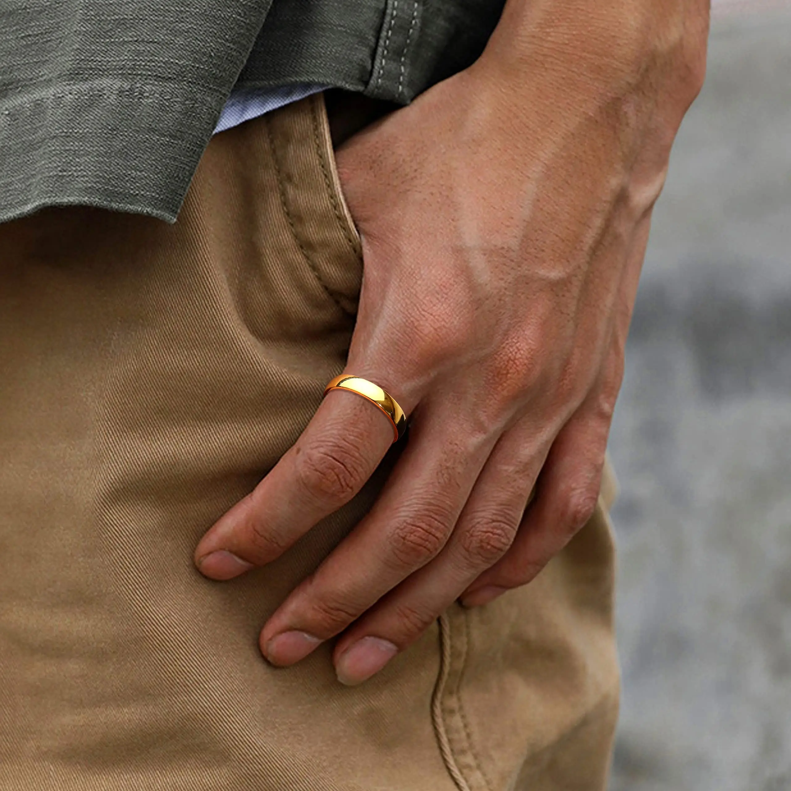 Elegant 18k Gold Plated Sterling Silver Band Rings - High Polish Stackable Wedding Bands