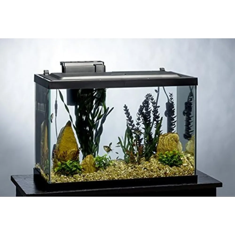 

Aquarium 20 Gallon Fish Tank Kit, Includes LED Lighting and Decor