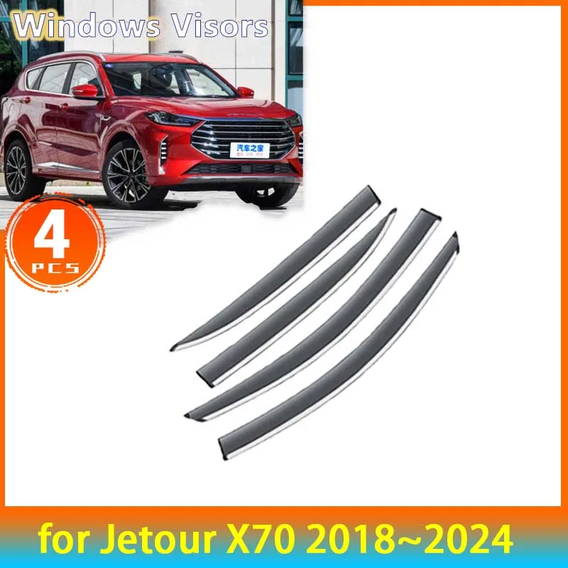 

for Jetour X70 2018~2024 2023 2021 Accessories Deflectors Car Side Windows Visors Rain Eyebrow Guards Sun Visor Wind Shield Trim