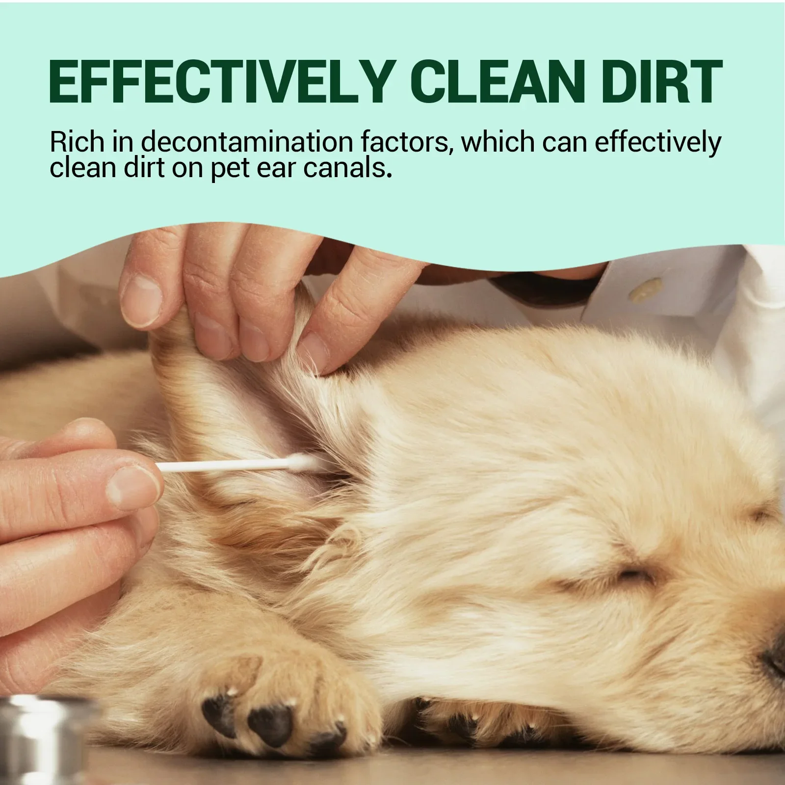 Yegbong Pet Ear Cleansing Liquid, Universal Ear Cleansing for Cats and Dogs, Mite Removal Earwax Pet Drops