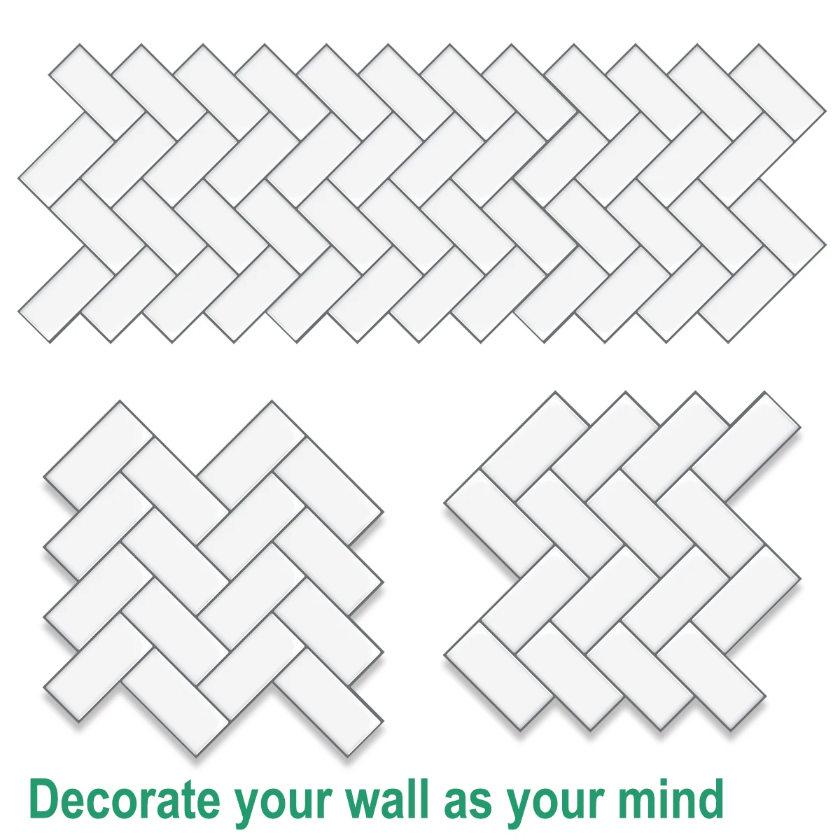 3D Home Wall Decorate Wallpaper salle de bain Strong Adehesive Herringbone  Kitchen Wall Tile Stickers 12x12 Inch