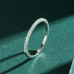 Sterling Silver Elegant Women's Ring with Dazzling Clear CZ Stones - 8 (Silver color)