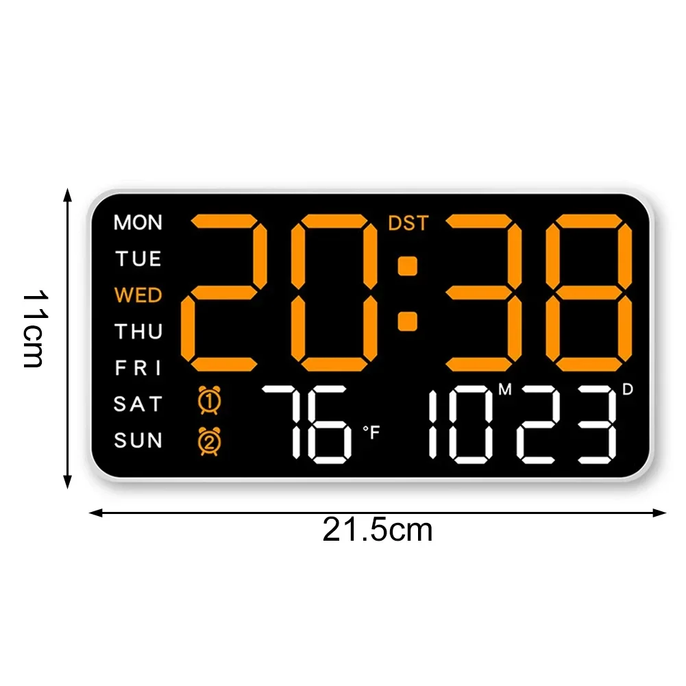 Digital Wall Clock 1pc LED Digital Wall Clock Temperature Date Week Display Table Alarm Clocks Voice Control Electronic Clock Brightness Adjustment