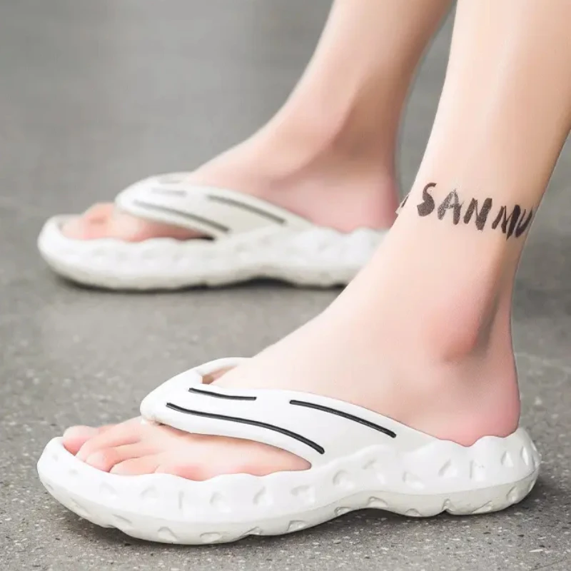 

Мужские летние шлепанцы, мягкая нескользящая подошва, повседневные сандалии, легкая обувь в Корейском стиле