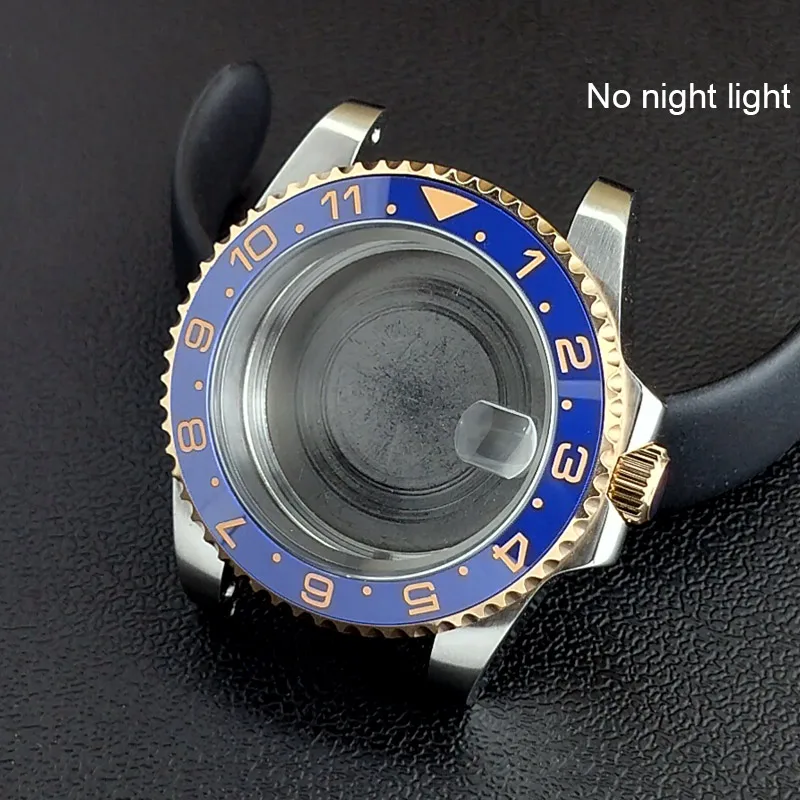 40MM Sapphire Glass GMT Bidirectional Rotation Watch Case with Accessories