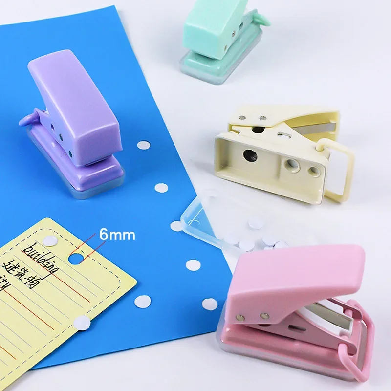 

Pink Blue Color Single Ring Mini Hole Puncher 1 Hole Cute Paper Punch Portable Office School Binding Supplies Stationery 2024 Ne