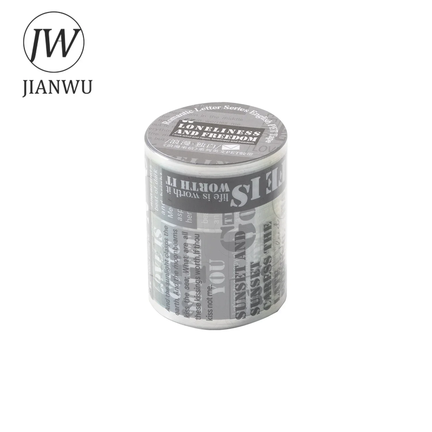 JIANWU 60mm*200cm Romantic Letter Series Vintage English Text Material Collage PET Tape Creative DIY Journal Stationery 6