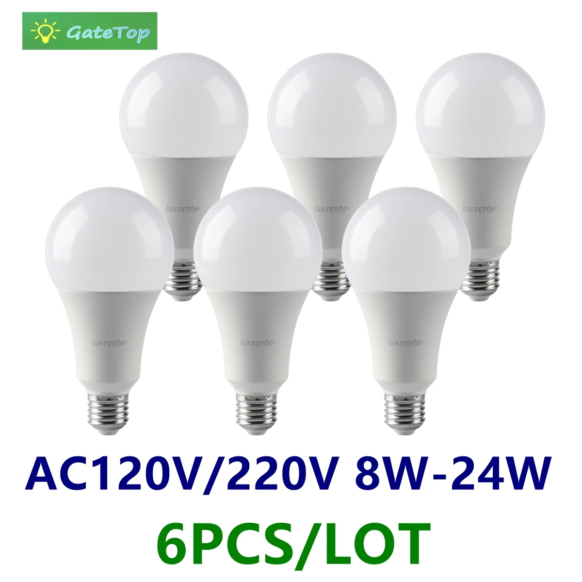 6PCS/LOT Factory direct sale LED bulb light 8W-24W full voltage AC110V/220V no flickering warm white light to adapt to the study