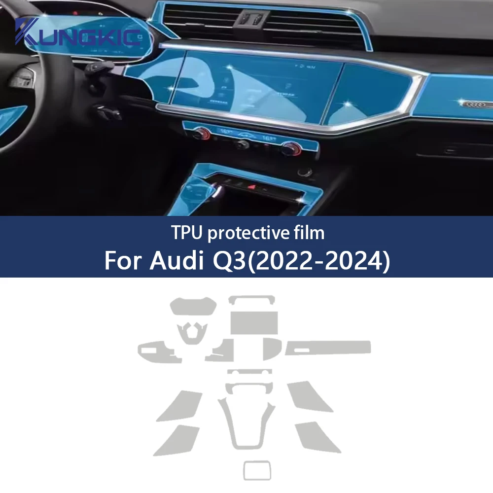 Für Audi Q3 Auto Innen Tür Center Konsole Media Dashboard Navigation TPU Anti-scratch Schutz Film