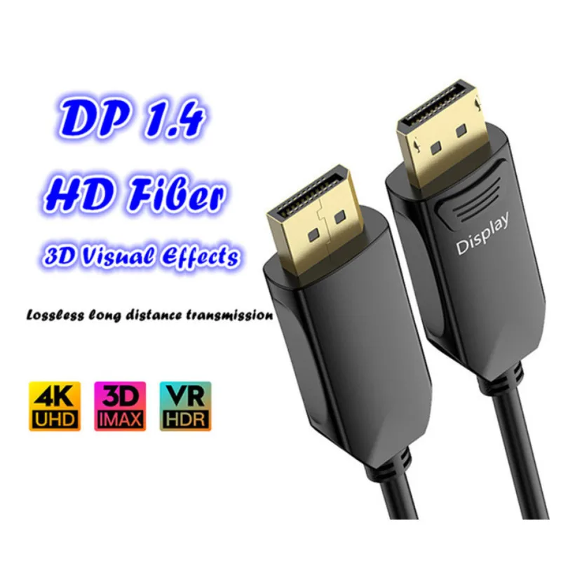 광섬유 8K DP 1.4 케이블, 디스플레이 포트 케이블-디스플레이 포트 1.4, 그래픽 카드 용, DELL PC 노트북 DP-DP 비디오 오디오 케이블